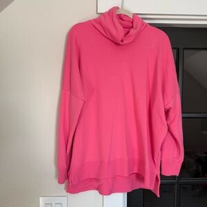 Aerie Vibrant Pink Cowl Neck Sweater